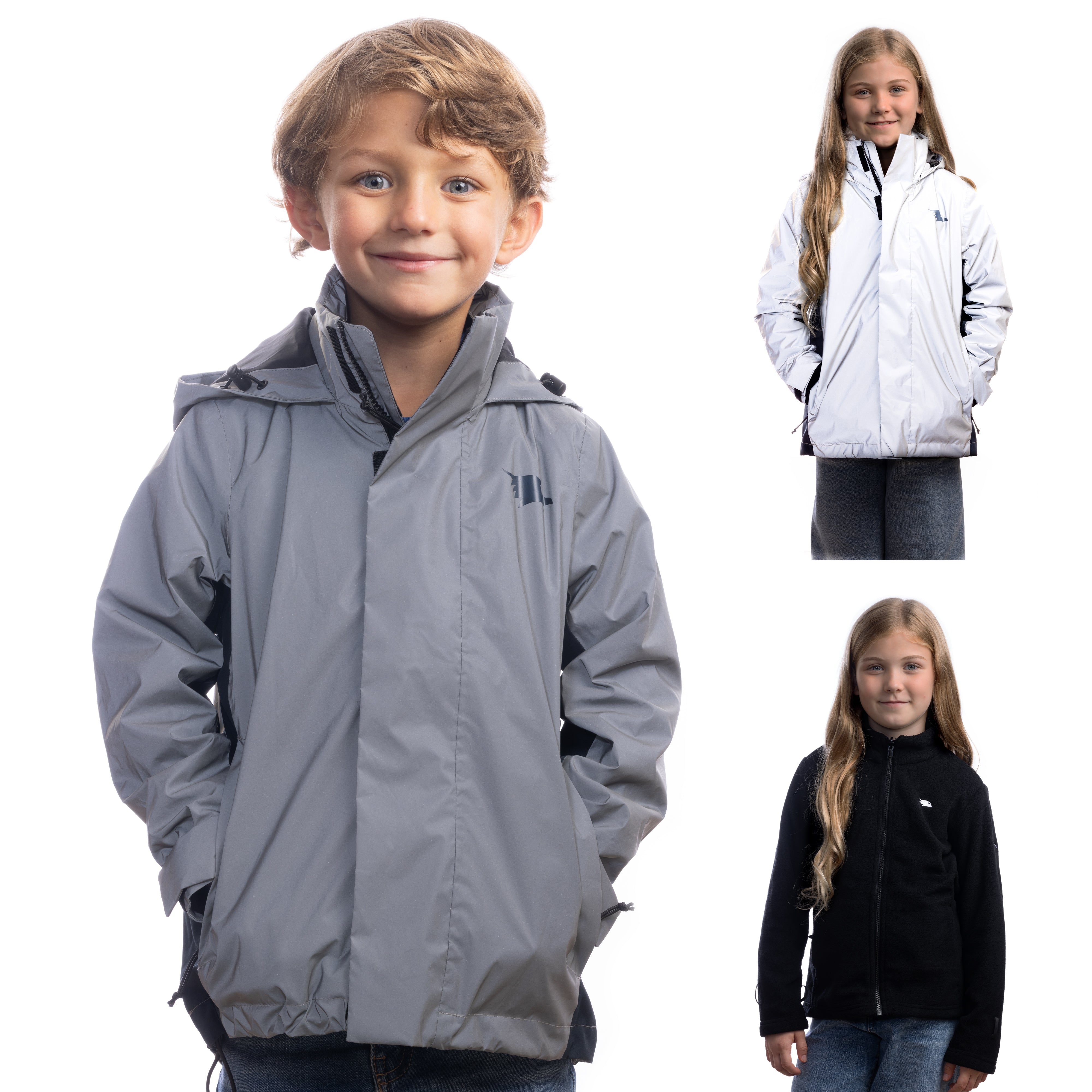 Volunboy Kinderfleecejack voor jongens, gevoerd, herfst en winter, sherpa, kinderen, pluche jas, Zwart, 4-5 anni