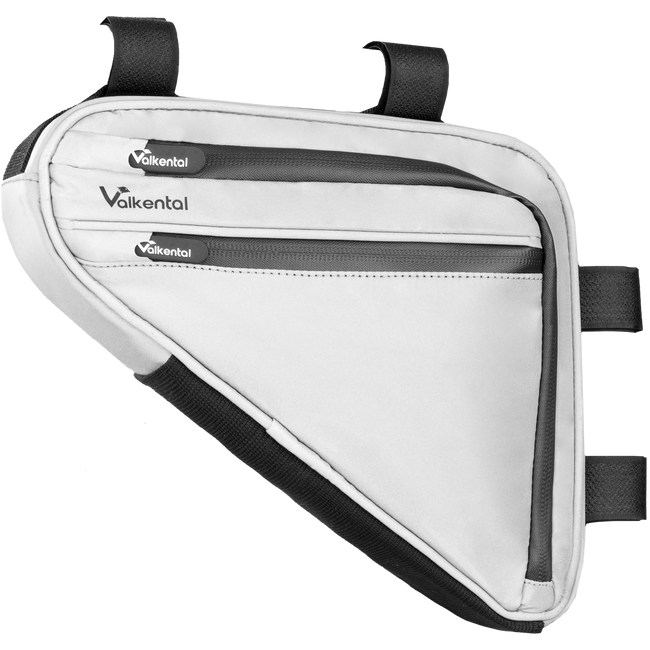 Sacoche De Cadre De Vélo étanche Rhinowalk – Forme Triangulaire, Blanc – Pour Accessoires, Téléphone, Outils – Cyclisme Urbain Ou Route - 1