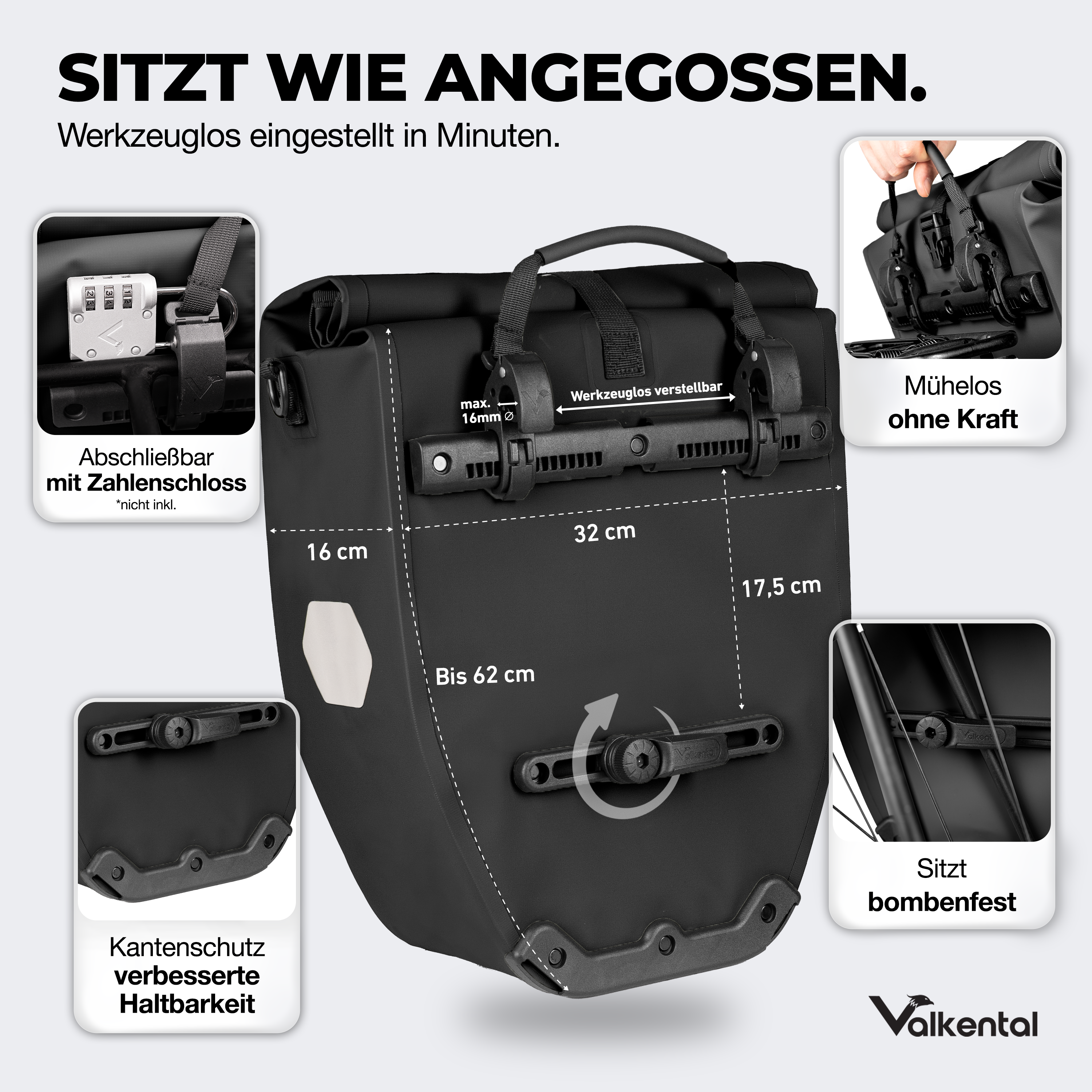 Fahrradtasche in Top-Qualität von Valkental – VALKENTAL.com ...