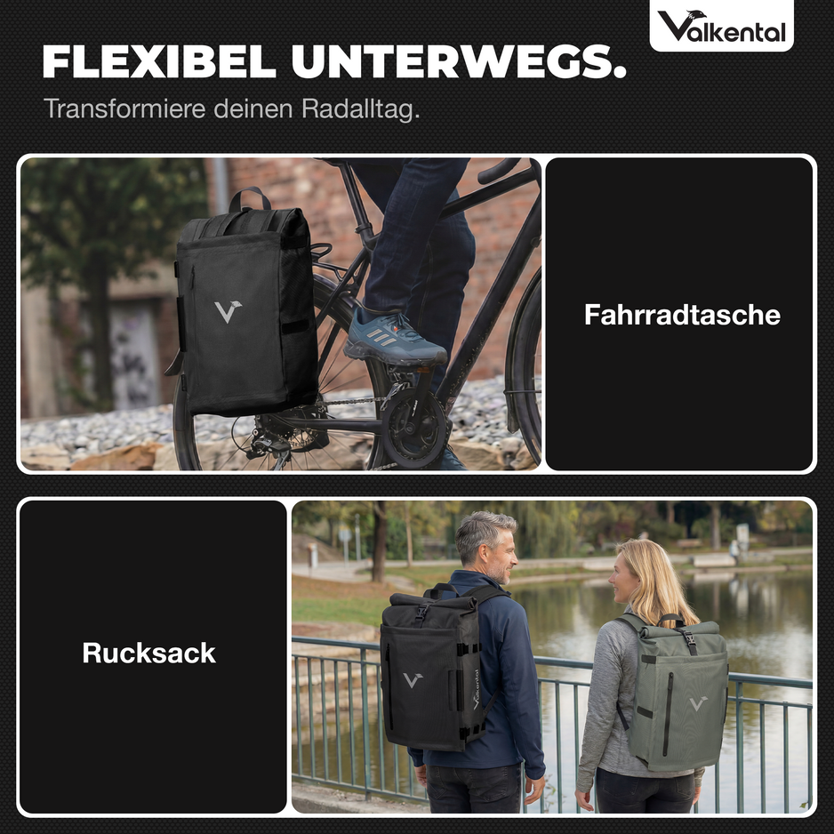 valkental fahrradtasche 2 in 1 Wander- und Fahrradrucksack TrailX wasserdicht 2in1 | Valkental – VALKENTAL.com