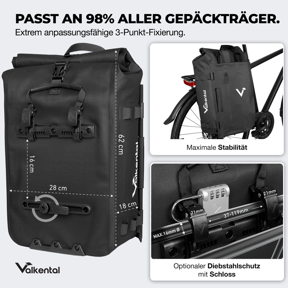 valkental fahrradtasche 2 in 1 Wander- und Fahrradrucksack TrailX wasserdicht 2in1 | Valkental – VALKENTAL.com