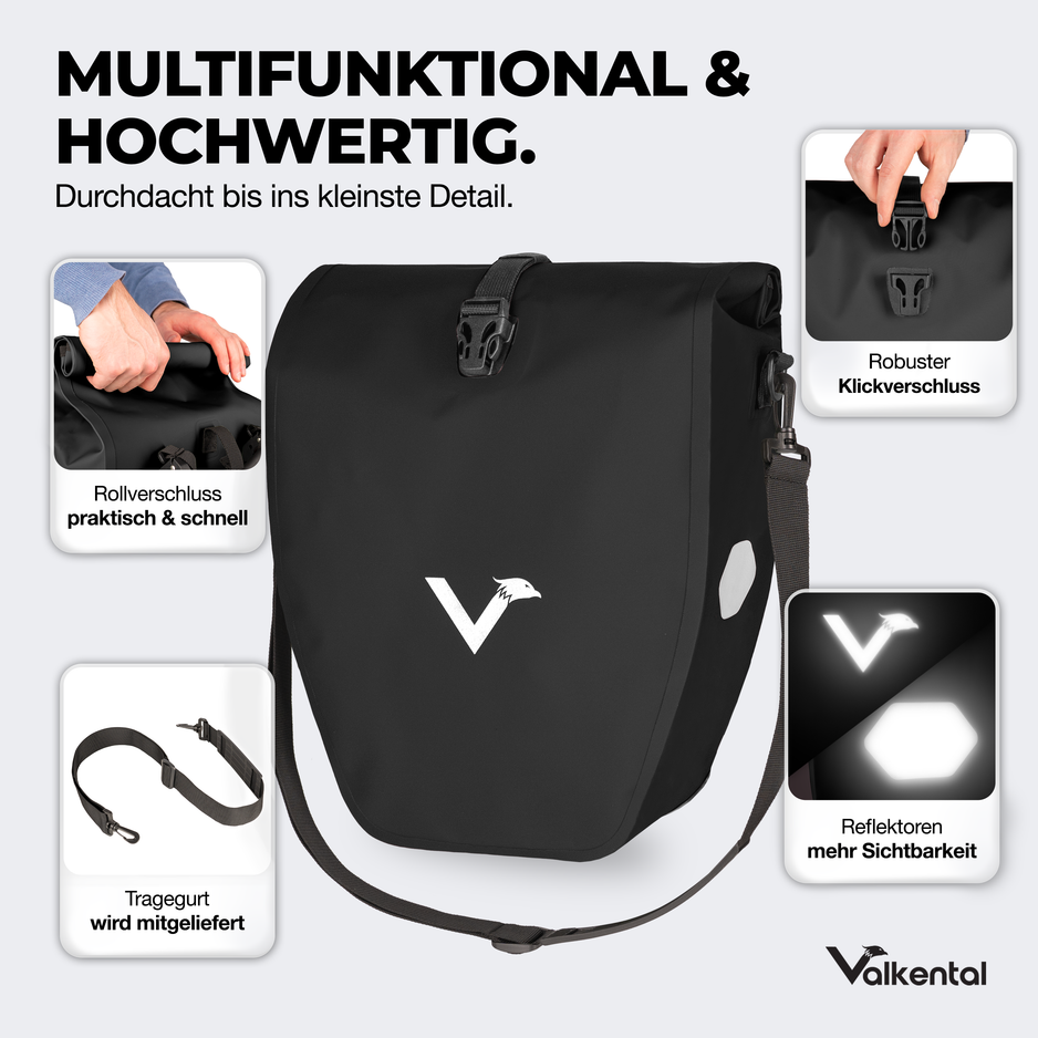 fahrradtasche angebot Bike Bag - große & wasserdichte Gepäckträgertasche – VALKENTAL.com