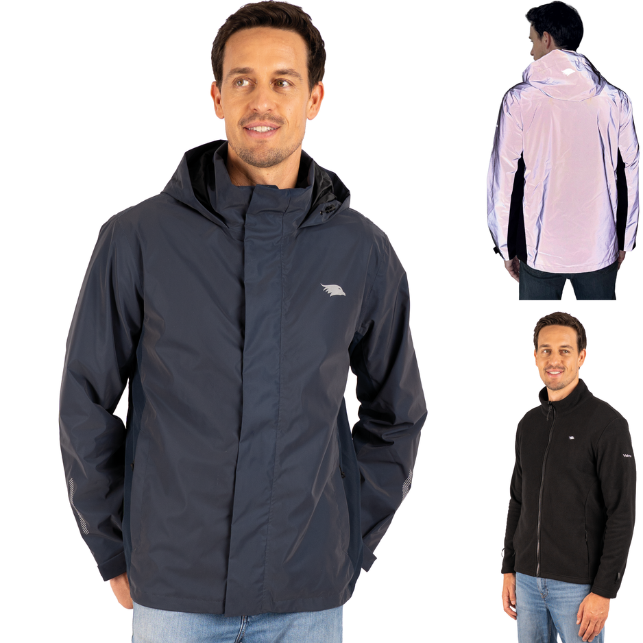 winterjacke mit integrierten handschuhen 3-in-1 Jacke Herren wasserdicht reflektierend | Valkental – VALKENTAL.com