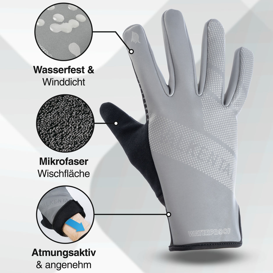 Fahrradhandschuhe wind- und wasserdicht mit Grip