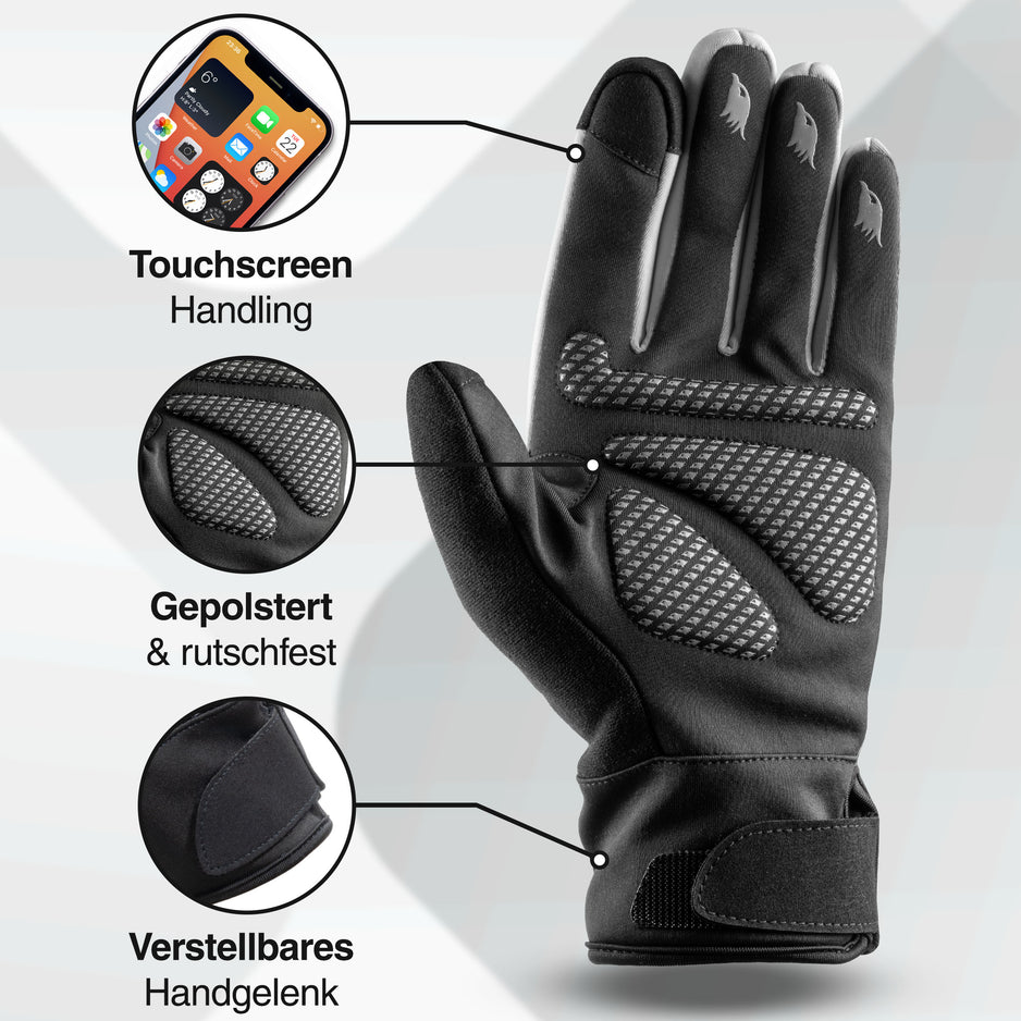Fahrradhandschuhe wind- und wasserdicht mit Grip