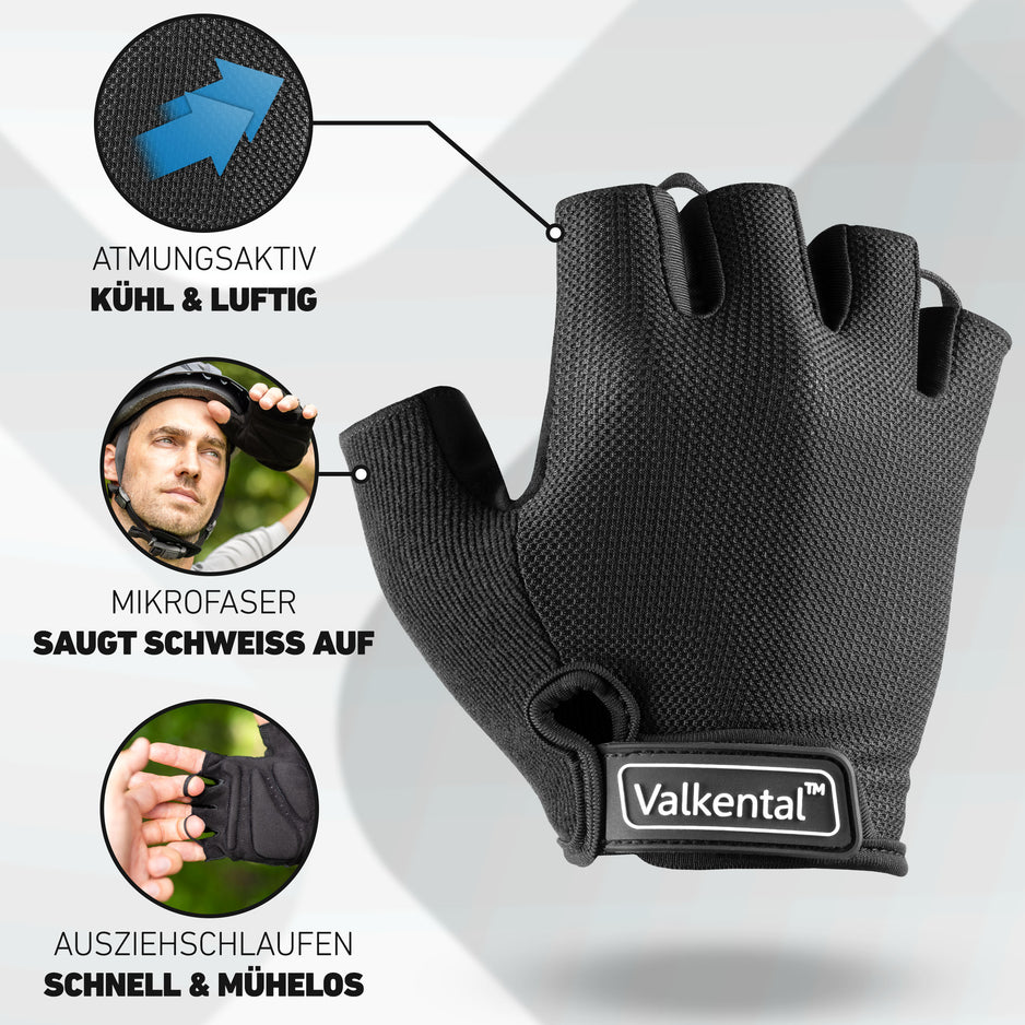 fahrradhandschuhe gepolstert Kurzer Fahrradhandschuh - gepolstert und griffig – VALKENTAL.com