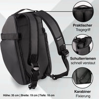 Mit Regenschutz / Schwarz mit Kühlung