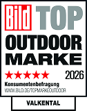 BILD TOP Outdoor Marke 2026 – Auszeichnung für Valkental (Konsumentenbefragung, 5 Sterne)