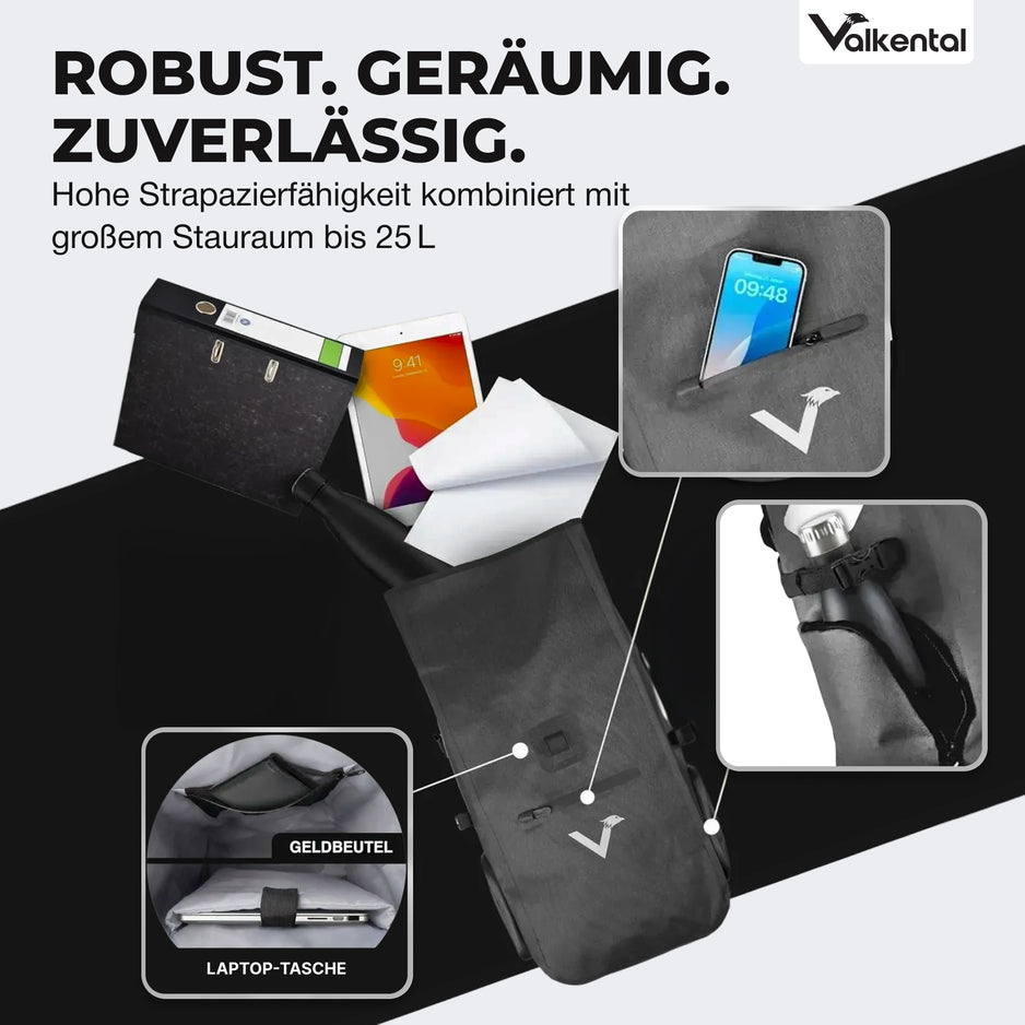 fahrradtaschen valkental ValkPro 3in1 Fahrradtasche - hochfunktionales Multitalent – VALKENTAL.com