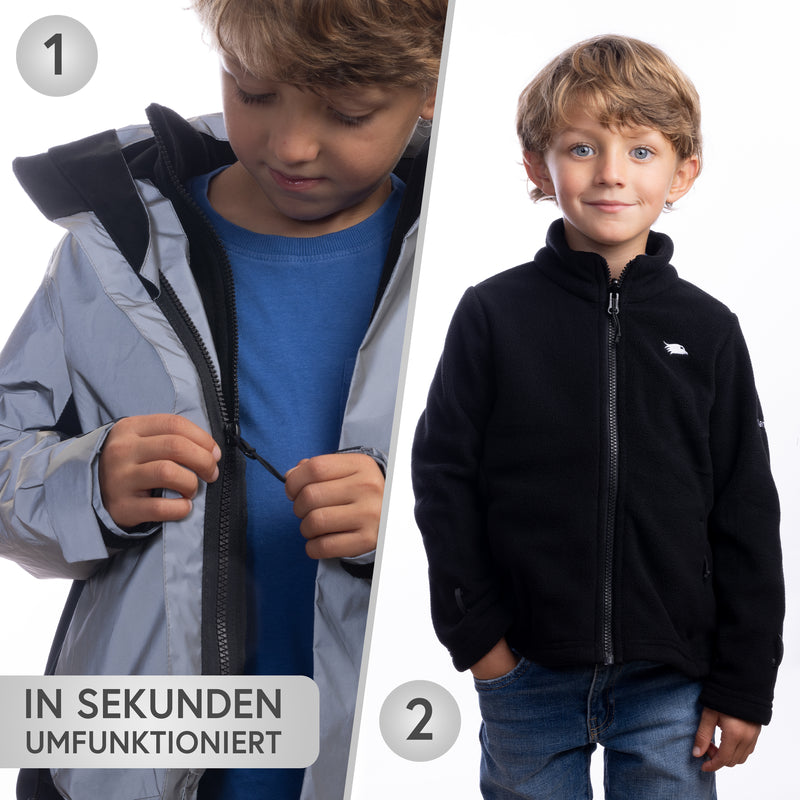 3in1 Smart Jacket - Reflektierende Jacke mit Fleece Zipp-In für Jungen &  Mädchen –
