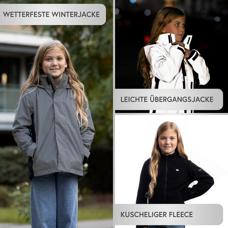 3in1 Smart Jacket - Reflektierende Jacke mit Fleece Zipp-In für Jungen &  Mädchen