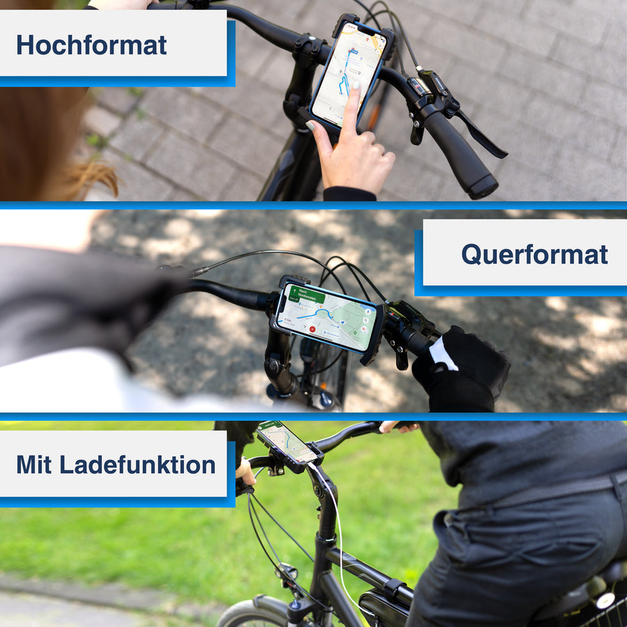 BikeEase™  Fahrrad-Handyhalter, Ladegerät, Vorderlicht und Klingel in –  VAEVS